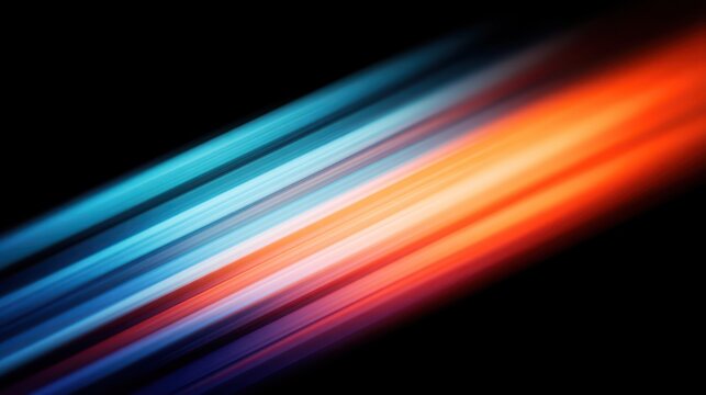 Vibrant diagonal streaks of blue and orange create a dynamic abstract background.