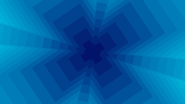 Bold Blue Abstract Geometric Pattern with Converging Squares