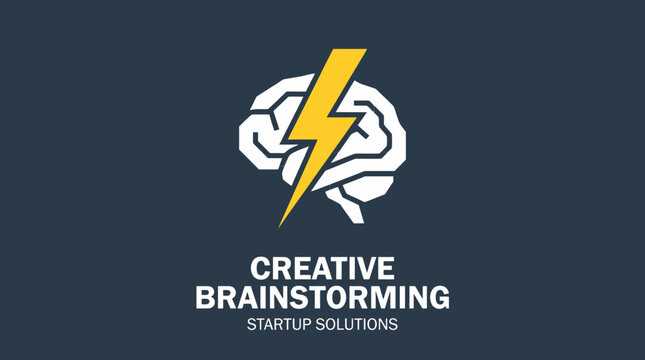Creative brainstorming startup solutions logo design.