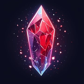 red mana crystal in black background