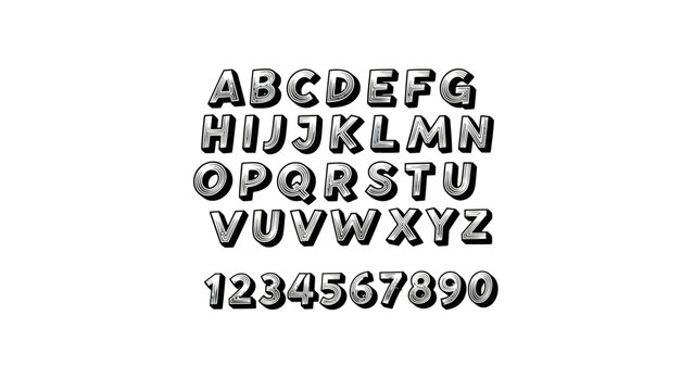 Elevate your designs with this classic hand-drawn alphabet and number set in a timeless vintage style.