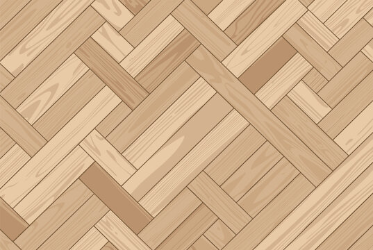 Light brown wood parquet flooring pattern with a diagonal herringbone layout, showing a realistic wood grain texture for background.