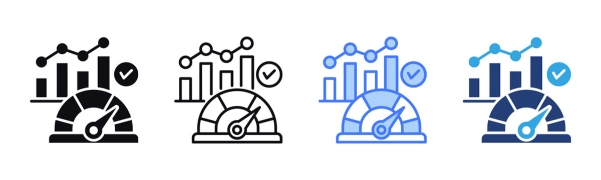 Performance Measurement icon sheet multiple style collection