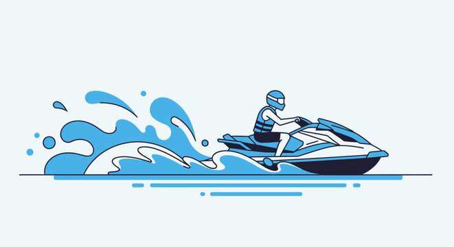 Jet Ski Illustration: Blue Water Sports Activity