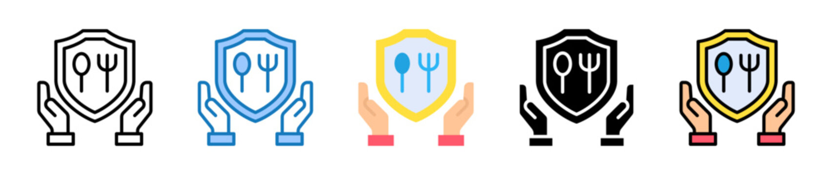 Food Security multiple style icons set design vector illustration. 