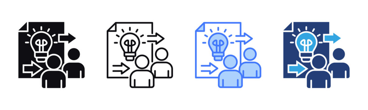 Knowledge Sharing icon sheet multiple style collection