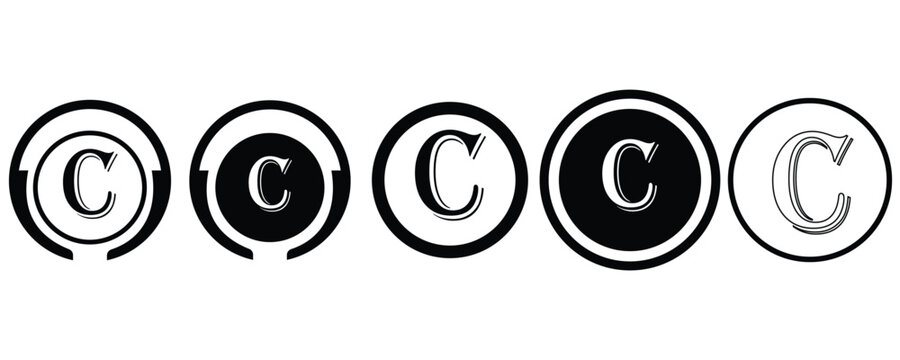 letter c monogram icon set