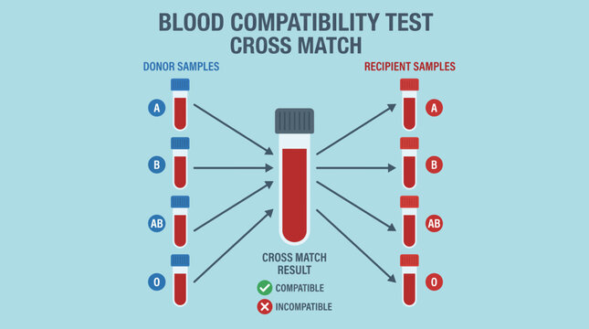 Blood Compatibility Test Cross Match Diagram Medical
