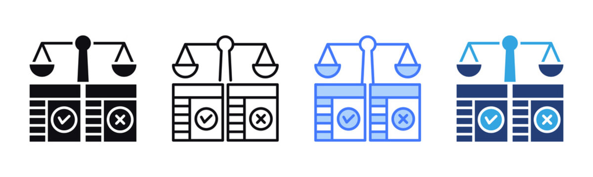 Comparison Table icon sheet multiple style collection