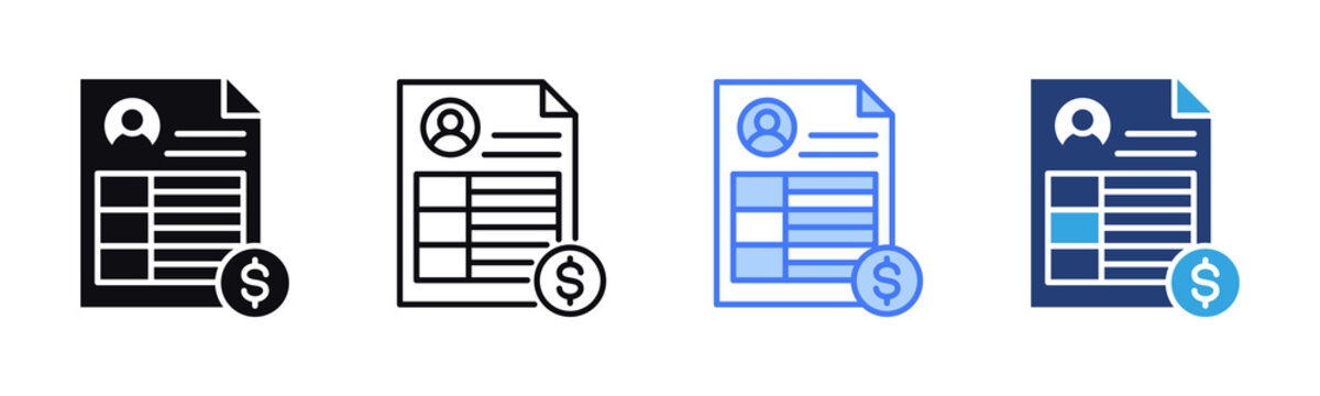Billing Information icon sheet multiple style collection