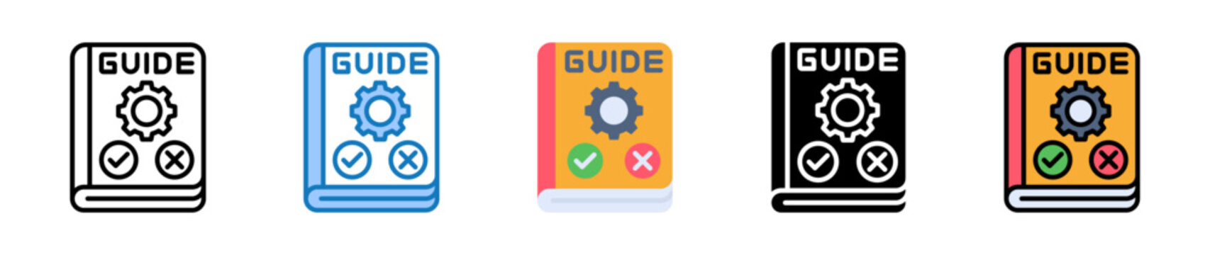 Guide multiple style icons set design vector illustration. 