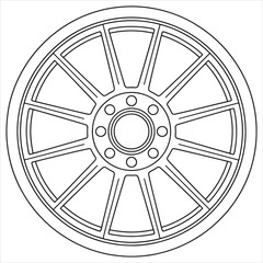Obraz premium Five-spoke alloy wheel design with central lug pattern