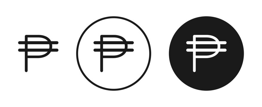 Philippine currency icon in flat style. Basic vector symbol illustration