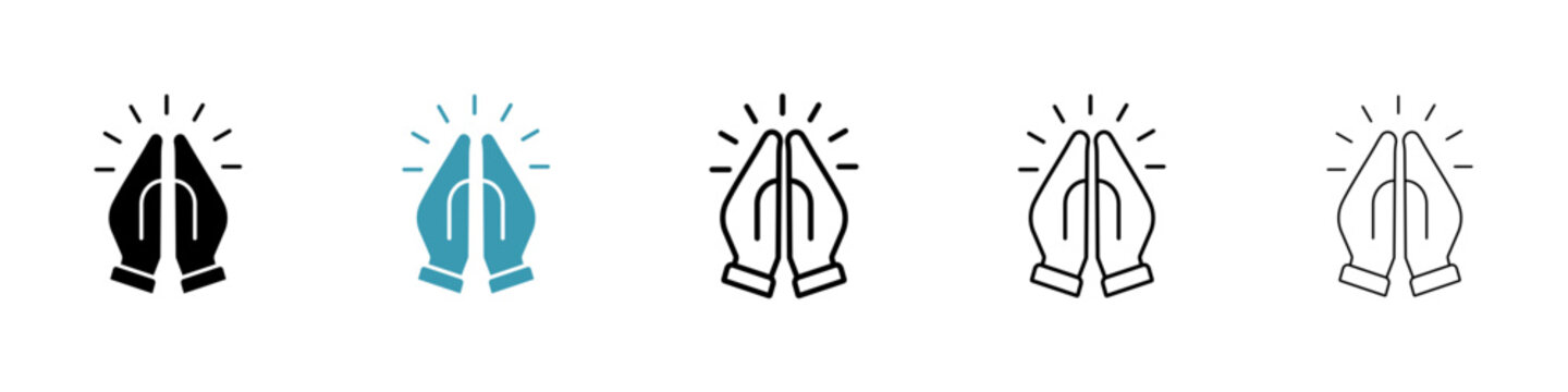 Pray icon in flat style. Basic vector symbol illustration