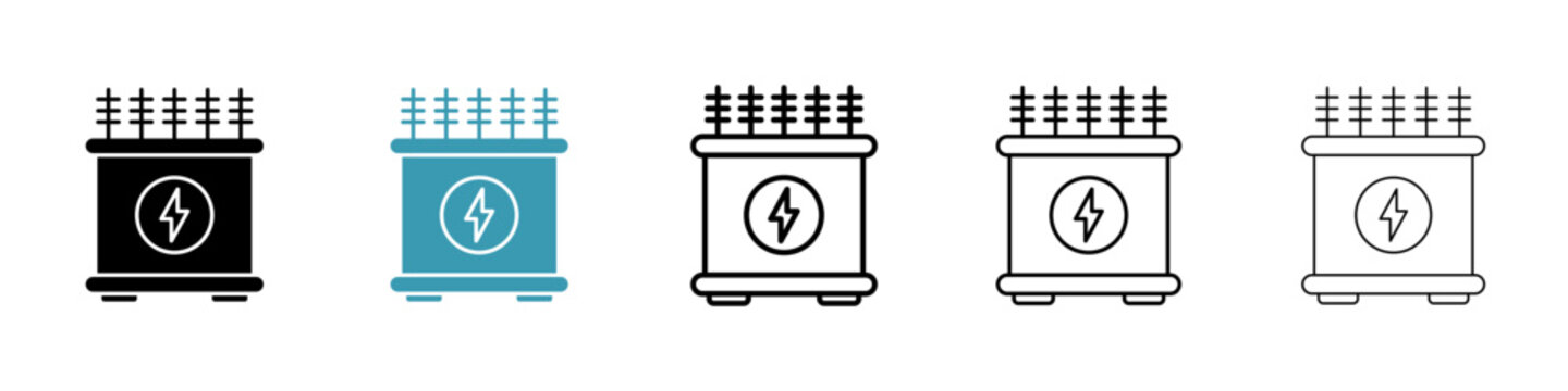Transformer icon in flat style. Basic vector symbol illustration