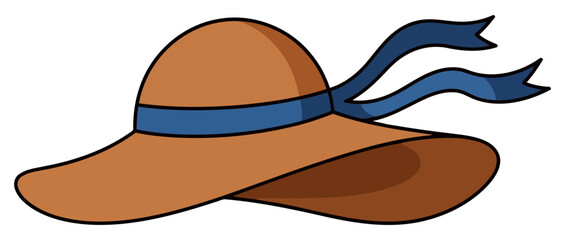 Sunhat flat vector illustration icon designed for stylish summer vacation and beach travel themes © Graphic Assets
