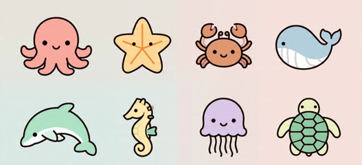 Sea animals icon © Naovi