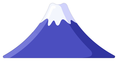 Mountain flat vector illustration icon featuring snowy volcano landscape for travel themes © Graphic Assets