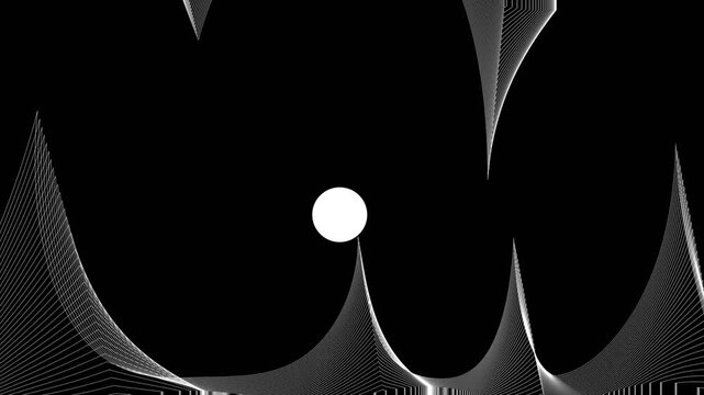 Minimal Abstract Motion Graphics Background with Floating White Sphere