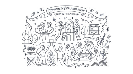 Obraz premium Community collaboration illustrating unity and friendship