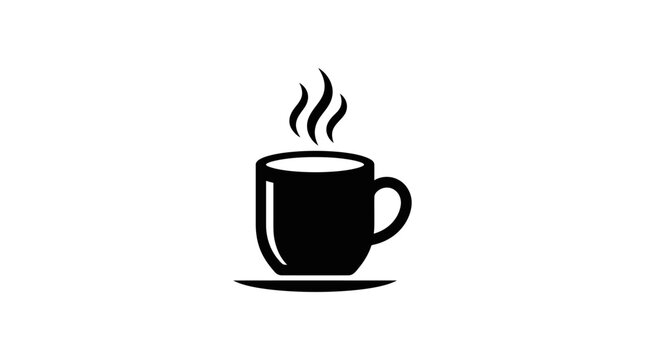 Hot Coffee Cup With Steam Rising.