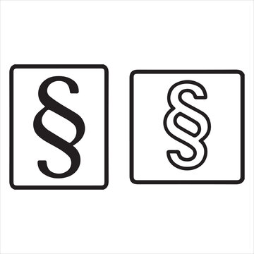 Legal paragraph symbol outline vector.