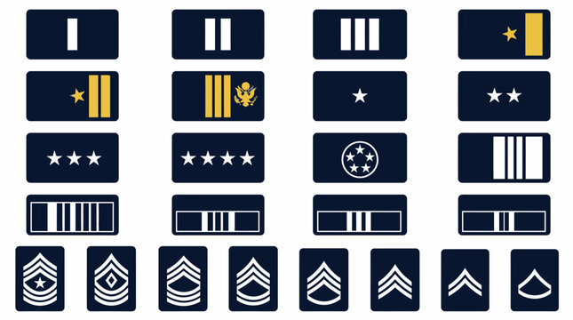 Military Rank Insignia Collection: Stripes, Stars, and Eagles