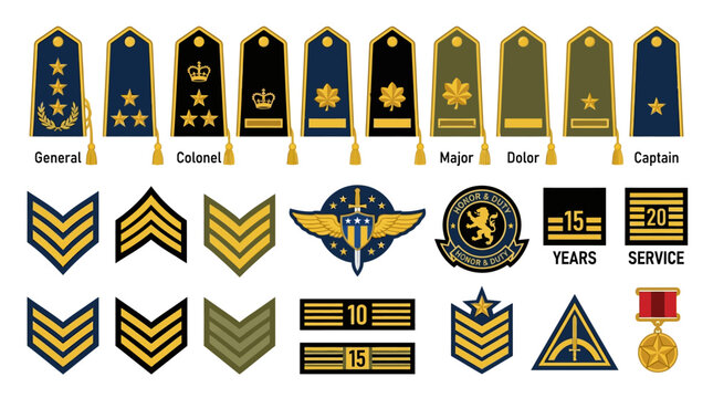 Military Ranks Insignia and Badges Collection