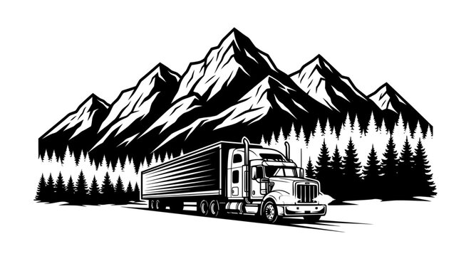 Semi Truck on the Open Road.