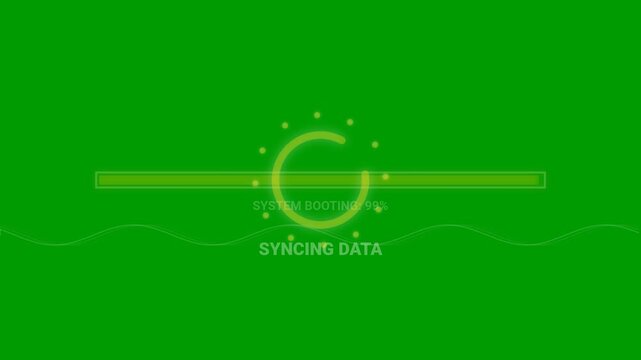 Animated system loading and syncing data screens