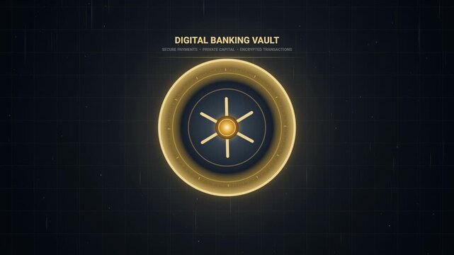 Digital Banking Vault Animation with Secure Transactions and Private Capital