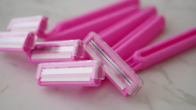 Using pink razors for shaving at home