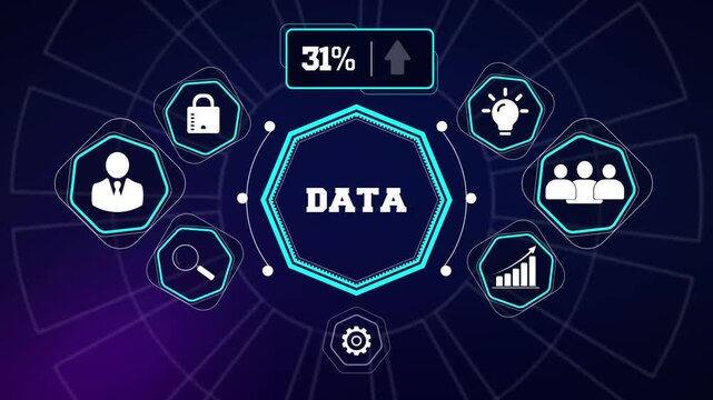 Data driven business analysis interface perfect for corporate digital transformation videos executive decision tutorials and commercial ads