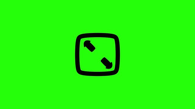 Clean 4K horizontal video showing a square frame outline with corner arrows expanding area size bouncing. High quality popup graphic for video editing crop aspect ratio zoom adjustment scales