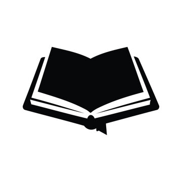 Silhouette of an open book with a ribbon bookmark, elegant vector illustration, quran book silhouette vector illustration