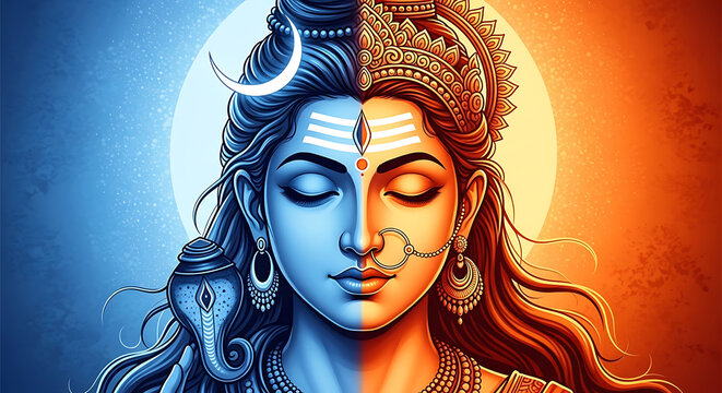 Ardhanarishvara the divine union of lord shiva and goddess parvati
