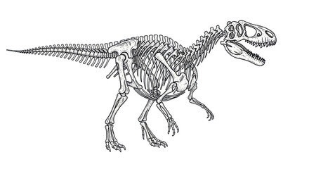 Detailed dinosaur skeleton on display. © Didit