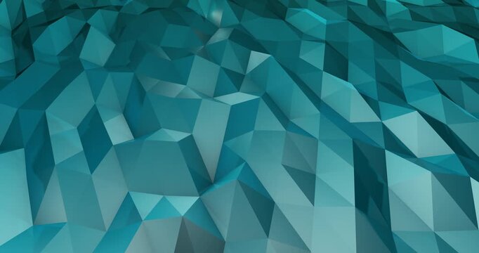 Animated Blue Low Poly Abstract Background in 4K