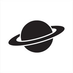 Planet with Rings Icon for Space, Astronomy, Science and Universal Symbol   © MasumStock