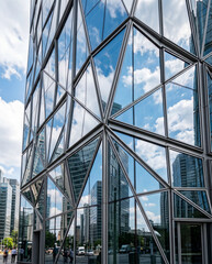 Obraz premium Modern Office Building Glass Exterior Architecture Detail