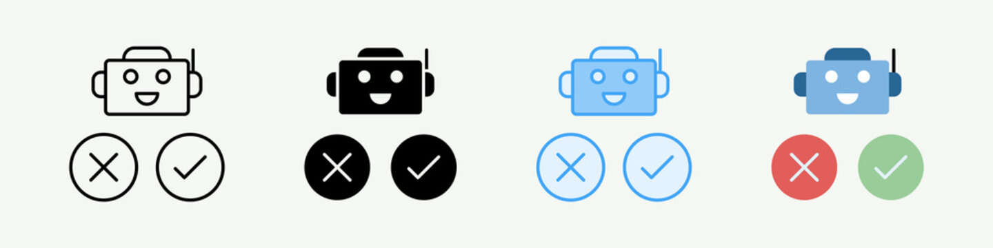 Ai Agent Decision Making Single Icon Pack Multistyle