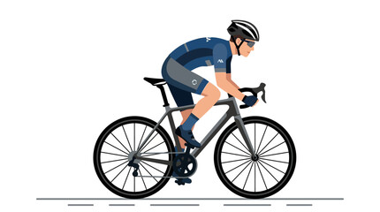 Fototapeta premium Cyclist in Action: Cycling on Road with Modern Bike