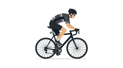 Obraz premium Cyclist in Action: Endurance and Speed on modern road bike