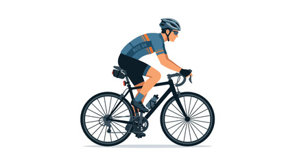 Fototapeta premium Cyclist in Action: Endurance Sports Illustrated on White