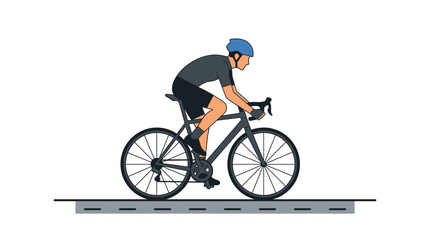 Fototapeta premium Cyclist in Action on a Road Bike with a White Background