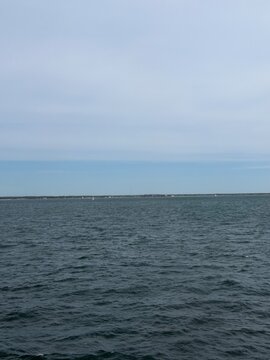 blue sky and sea looking at horizon