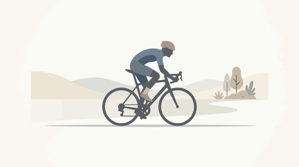 Fototapeta premium Cyclist riding bike on outdoor trail illustration
