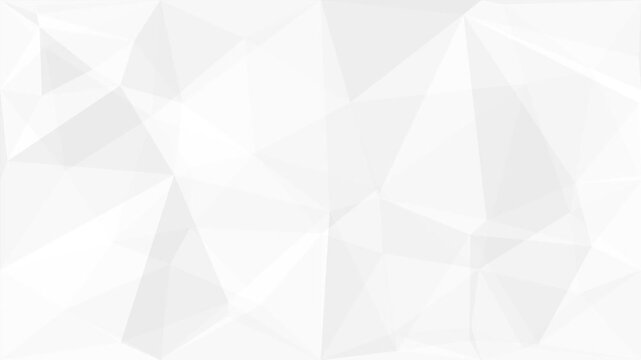 Animated White Low Poly Abstract Background in 4K