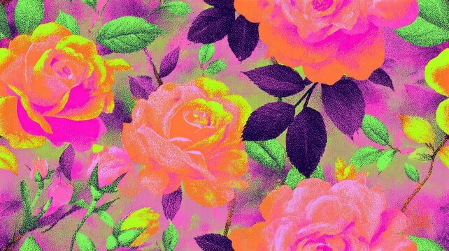 Vibrant floral digital art
