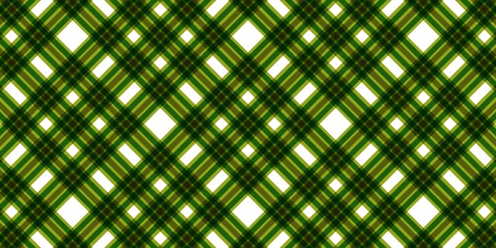 Seamless diagonal green plaid pattern background.